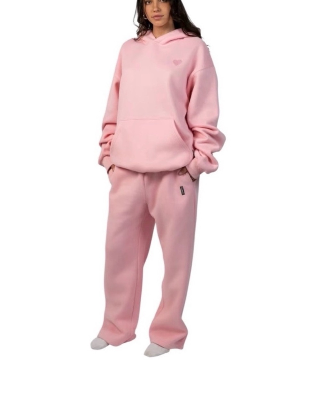 Women’s Comfrt Pink Love  Sweatshirt And Pants Set